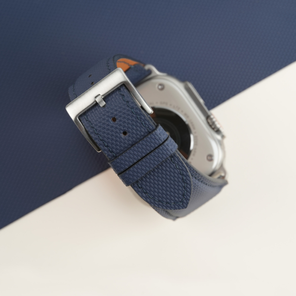 Navy Sailcloth Rubber Apple Watch Ultra Band