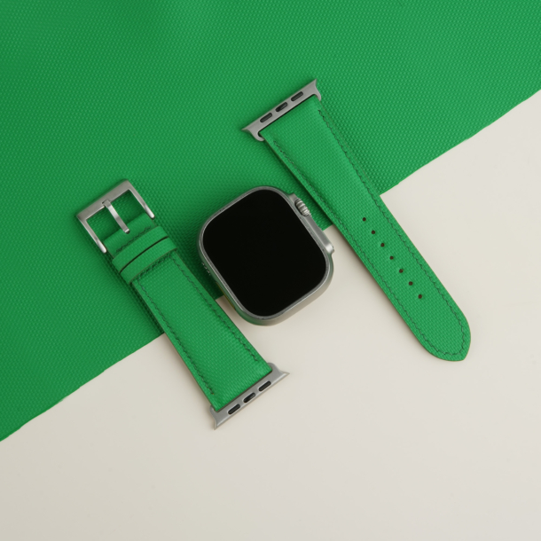 Neon Green Sailcloth Rubber Apple Watch Ultra Band