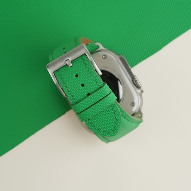 Neon Green Sailcloth Rubber Apple Watch Ultra Band