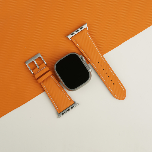Orange Sailcloth Rubber Apple Watch Ultra Band