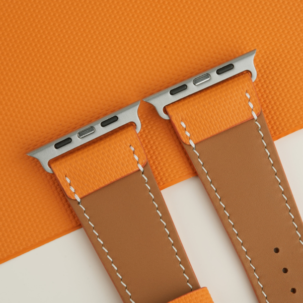 Orange Sailcloth Rubber Apple Watch Ultra Band