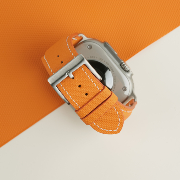 Orange Sailcloth Rubber Apple Watch Ultra Band