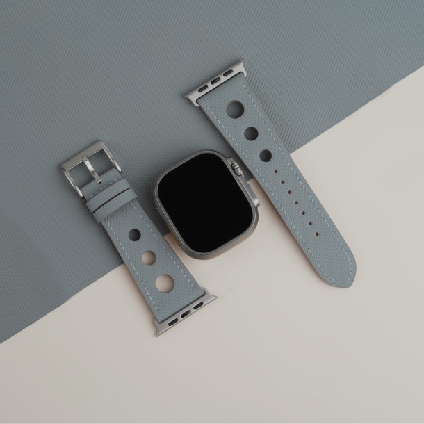 Rally Light Grey Sailcloth Rubber Apple Watch Ultra Band
