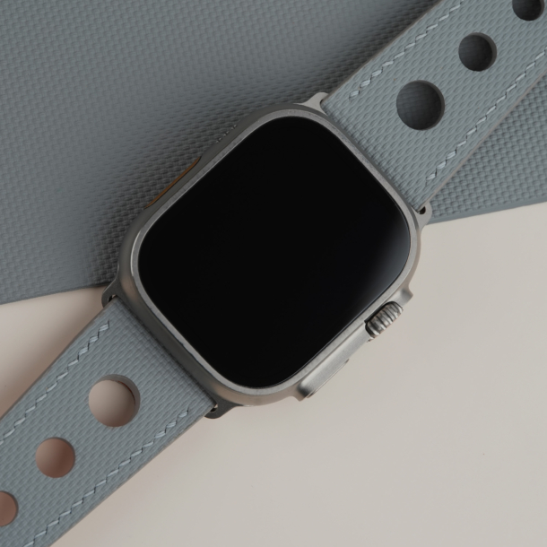 Rally Light Grey Sailcloth Rubber Apple Watch Ultra Band