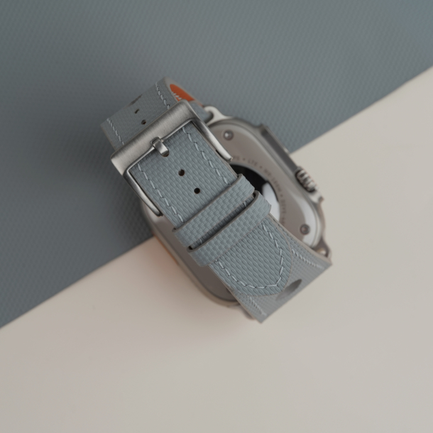 Rally Light Grey Sailcloth Rubber Apple Watch Ultra Band