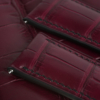 Curved End Burgundy Alligator Lining Black Swift Leather Watch Strap