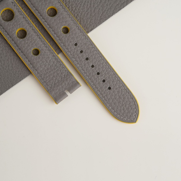 Rally Grey Togo Lining Light Grey Epsom Leather Watch Strap