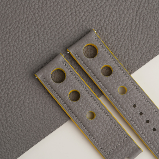 Rally Grey Togo Lining Light Grey Epsom Leather Watch Strap