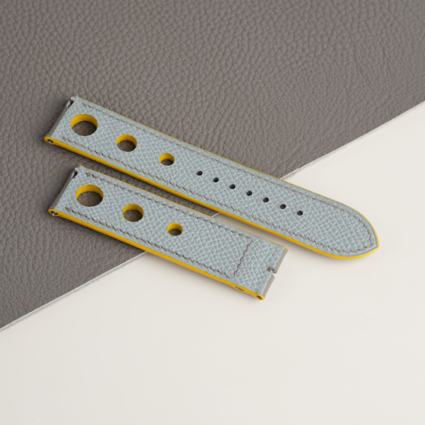 Rally Grey Togo Lining Light Grey Epsom Leather Watch Strap