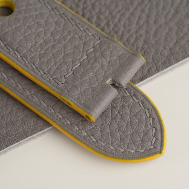 Rally Grey Togo Lining Light Grey Epsom Leather Watch Strap