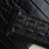 Black Double Hornback Alligator Lining Black Rubber Watch Strap