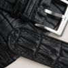 Black Double Hornback Alligator Lining Black Rubber Watch Strap