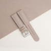 Cream Saffiano Leather Lining Black Rubber Watch Strap