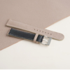 Cream Saffiano Leather Lining Black Rubber Watch Strap