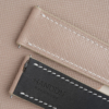 Cream Saffiano Leather Lining Black Rubber Watch Strap
