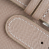 Cream Saffiano Leather Lining Black Rubber Watch Strap