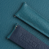 Curved End Aqua Blue Alran Sully Lining Navy Alran Sully Leather Watch Strap
