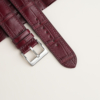 Burgundy Alligator Lining Dark Brown Alran Sully Leather Watch Strap