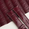 Burgundy Alligator Lining Dark Brown Alran Sully Leather Watch Strap