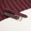 Burgundy Alligator Lining Dark Brown Alran Sully Leather Watch Strap