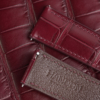Burgundy Alligator Lining Dark Brown Alran Sully Leather Watch Strap