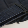 Folded Edge Midnight Blue Alligator Round Scales Leather Apple Watch Band