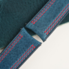 Curved End Double Stitching Dark Aqua Blue Waxed Leather Watch Strap