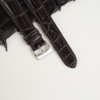 Dark Brown Alligator Lining Light Green Alligator Leather Folded Edge Watch Strap