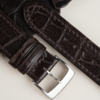 Dark Brown Alligator Lining Light Green Alligator Leather Folded Edge Watch Strap