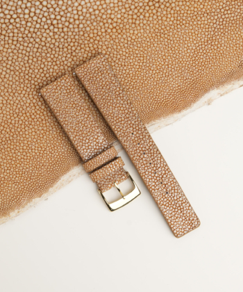 Beige Stingray Lining Burgundy Alligator Leather Watch Strap