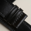 Black Shell Cordovan Leather Lining Black Rubber Watch Strap