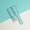 Curved End Turquoise Sailcloth Rubber Watch Strap