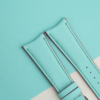 Curved End Turquoise Sailcloth Rubber Watch Strap