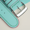 Curved End Turquoise Sailcloth Rubber Watch Strap