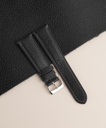 Curved End Black Peccary Lining Brown Sully Leather Watch Strap