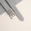 Folded Edge Light Grey Suede Leather Watch Strap