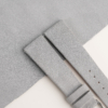 Folded Edge Light Grey Suede Leather Watch Strap