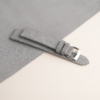 Folded Edge Light Grey Suede Leather Watch Strap