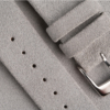 Folded Edge Light Grey Suede Leather Watch Strap
