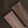 Double Stitch Rustic Crazy Horse Lining Brown Sully Leather Watch Strap