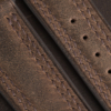 Double Stitch Rustic Crazy Horse Lining Brown Sully Leather Watch Strap