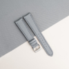 Curved End Light Grey Sailcloth Rubber Lining Orange Sully Watch Strap