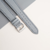 Curved End Light Grey Sailcloth Rubber Lining Orange Sully Watch Strap