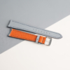 Curved End Light Grey Sailcloth Rubber Lining Orange Sully Watch Strap