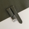 Padded Olive Vachetta Lining Black Swift Leather Fixed Bars Watch Strap 17 Padded Olive Vachetta Lining Black Swift Leather Fixed Bars Watch Strap