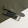 Padded Olive Vachetta Lining Black Swift Leather Fixed Bars Watch Strap 12 Padded Olive Vachetta Lining Black Swift Leather Fixed Bars Watch Strap