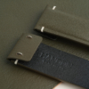 Padded Olive Vachetta Lining Black Swift Leather Fixed Bars Watch Strap 13 Padded Olive Vachetta Lining Black Swift Leather Fixed Bars Watch Strap