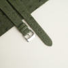 Curved End Green Ostrich Lining Leather Folded Edge Watch Strap 10 Curved End Green Ostrich Lining Leather Folded Edge Watch Strap