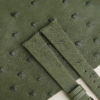 Curved End Green Ostrich Lining Leather Folded Edge Watch Strap 9 Curved End Green Ostrich Lining Leather Folded Edge Watch Strap
