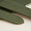 Curved End Green Ostrich Lining Leather Folded Edge Watch Strap 14 Curved End Green Ostrich Lining Leather Folded Edge Watch Strap